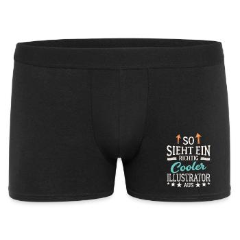 So sieht ein richtig cooler Illustrator aus - Männer Boxer Shorts - Schwarz - Vorne