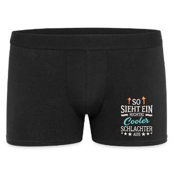So sieht ein richtig cooler Schlachter aus - Männer Boxer Shorts - Schwarz - Vorne