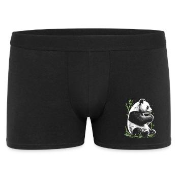 Cute panda with green bamboo - Men's Boxer Shorts - black - Front