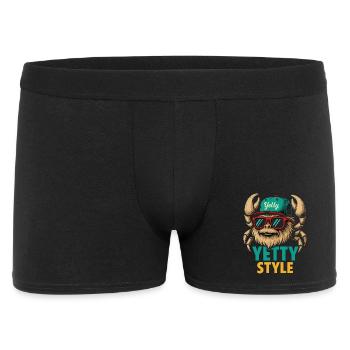 Yetty Style Yeti Graphic - Männer Boxer Shorts - Schwarz - Vorne