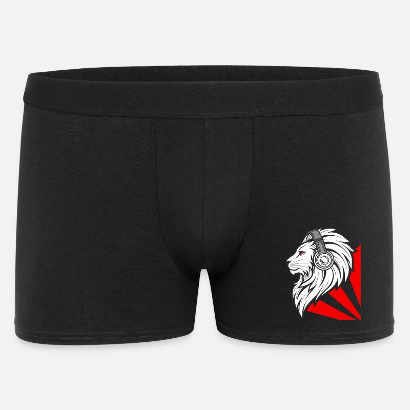 Stylischer Löwe mit Kopfhörern - Männer Boxer Shorts - Schwarz