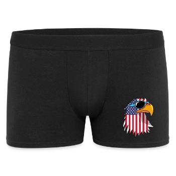Aigle et drapeau américain - Boxer Homme - noir - Devant