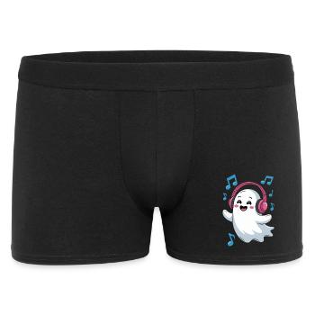 Fantôme mélomane avec casque - Boxer Homme - noir - Devant