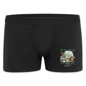 Maman garçon – s’il bouge, il le poursuivra - Boxer Homme - noir - Devant