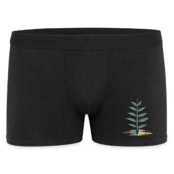 arbre vintage avec des feuilles - Retro Nature Icon - Boxer Homme - noir - Devant