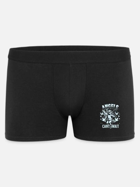 Engel T-Shirt Unisex Angels Can’t Wait VintageTee - Männer Boxer Shorts - Schwarz