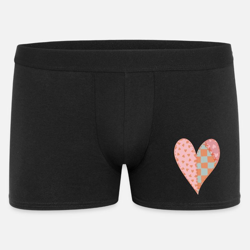 Patchwork Heart No2 - Men's Boxer Shorts - black
