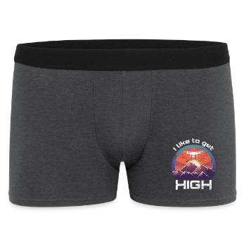 I like to get high Drohne Pilot - Männer Boxer Shorts - Anthrazit - Vorne