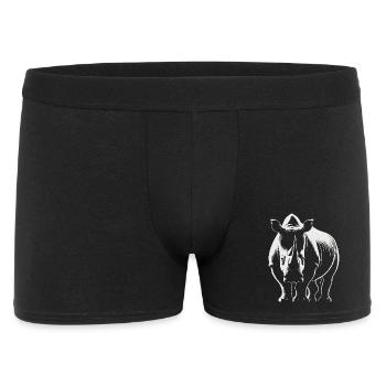 Strong Rhino – Wildlife Illustration - Men's Boxer Shorts - black - Front