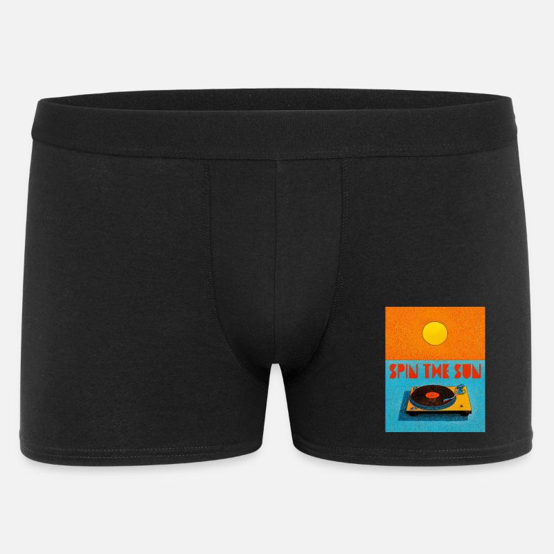 Vintage Turntable Under Sun - Men's Boxer Shorts - black