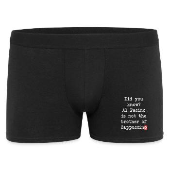 Al Pacino Cappuccino Mug – Funny Coffee Motif - Men's Boxer Shorts - black - Front