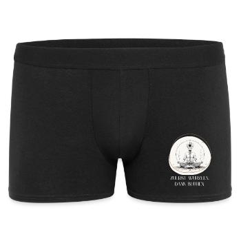 Wurzelmeditation mit Blumenkrone - Männer Boxer Shorts - Schwarz - Vorne
