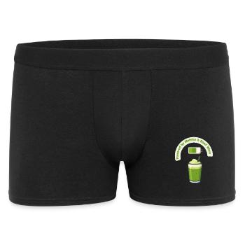 Matcha Energie Shake mit Guten Vibes - Männer Boxer Shorts - Schwarz - Vorne