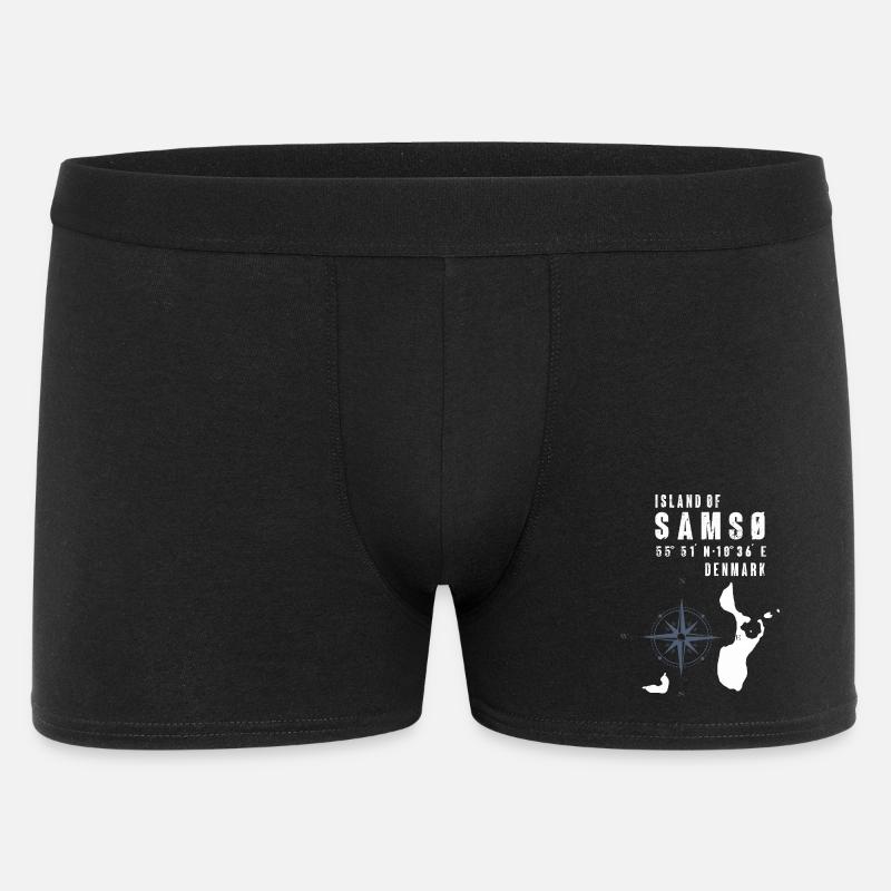 Samsø Samsoe Island Outline Boussole - Boxer Homme - noir