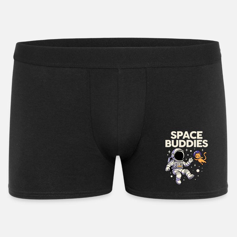 Amis de l’espace : Chat astronaute - Boxer Homme - noir