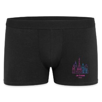 Neon Paris Skyline Je t'aime - Men's Boxer Shorts - black - Front