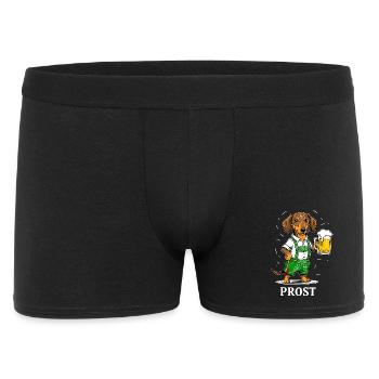 Lederhose Dackel Tracht bayerisch Bier Bierzelt - Männer Boxer Shorts - Schwarz - Vorne