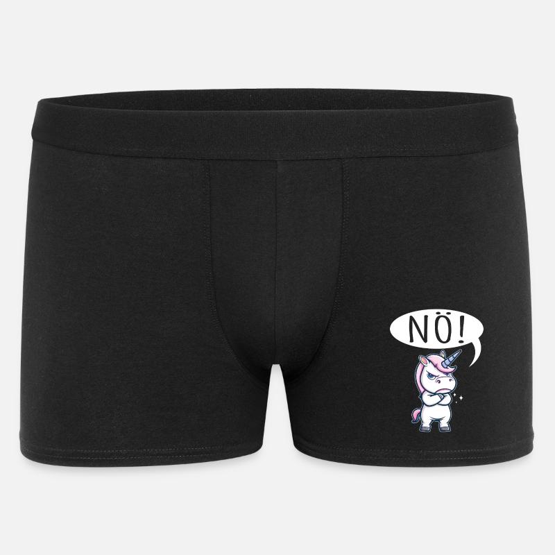 Einhorn Nö Bockig - Männer Boxer Shorts - Schwarz