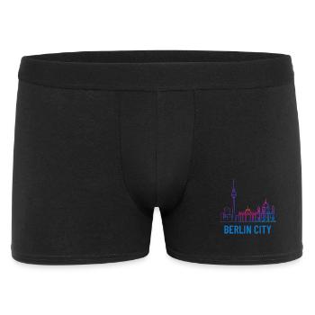 Berlin City Neon Skyline Silhouette Illustration - Men's Boxer Shorts - black - Front