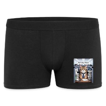 Katzenchef im Büro Not today - Männer Boxer Shorts - Schwarz - Vorne