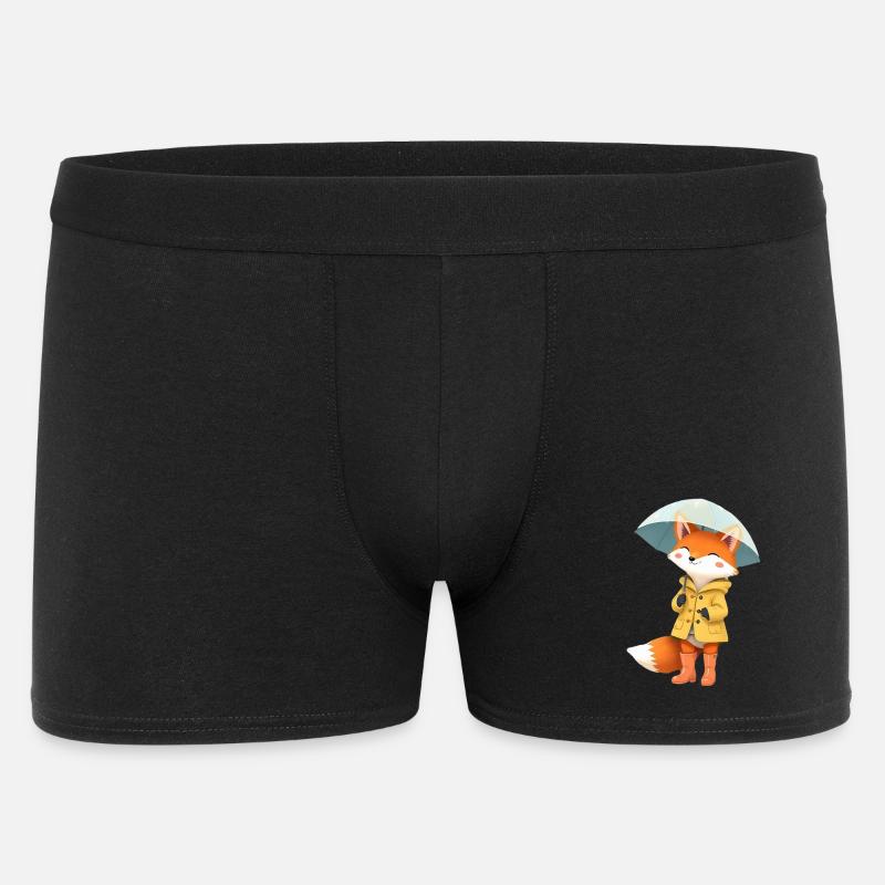 Fuchs Regenmantel Regenschirm - Männer Boxer Shorts - Schwarz