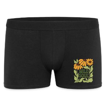 Wild Soul – Ambiance florale rétro - Boxer Homme - noir - Devant