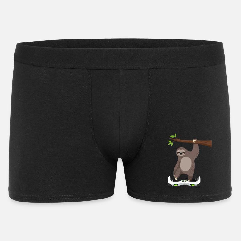 Sloth Chilling Hoverboard Cartoon Technique Same - Men's Boxer Shorts - black