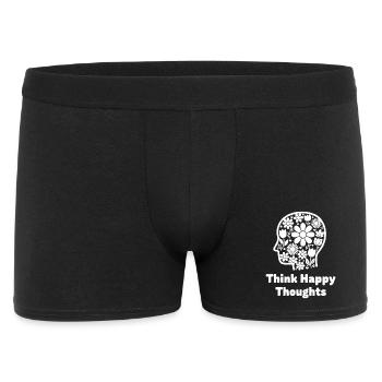 Tête de fleurs penser positivement - Boxer Homme - noir - Devant