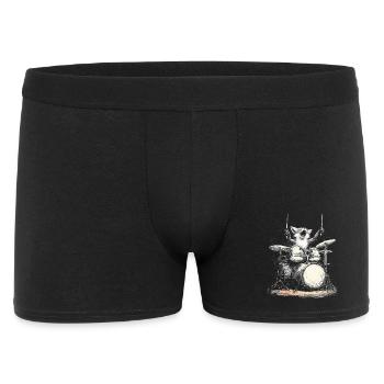 Fuchs Schlagzeug Drummer Musik Rock Wildtier - Männer Boxer Shorts - Schwarz - Vorne