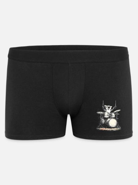 Renard Tambours Batteur Musique Rock Faune - Boxer Homme - noir
