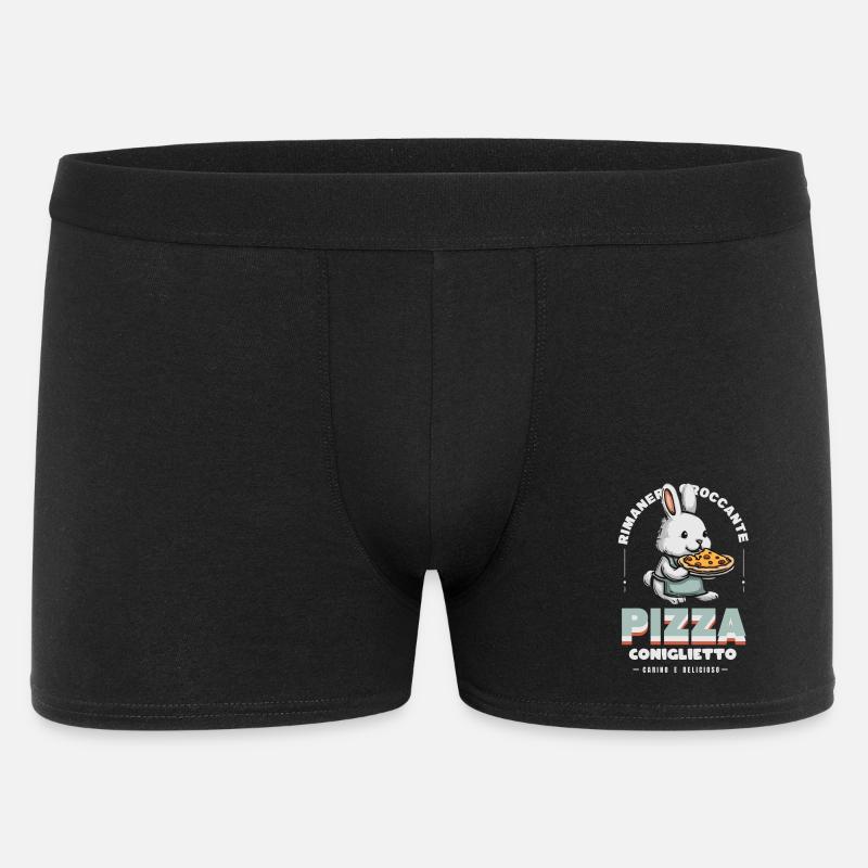 Bunny Pizza - Men's Boxer Shorts - black