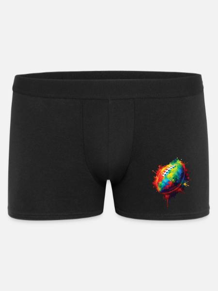 Rugby Ball - Colorful Sports Design for Fans - Men's Boxer Shorts - black