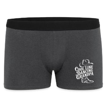 Line Dancing Grandpa - Men's Boxer Shorts - charcoal grey - Front
