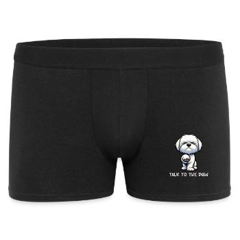 Parlez aux propriétaires maltais de Paw Malteser - Boxer Homme - noir - Devant
