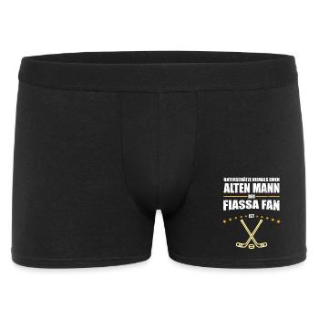 Alter Mann - Fiassa Eishockey Fan | Retro Vintage - Männer Boxer Shorts - Schwarz - Vorne