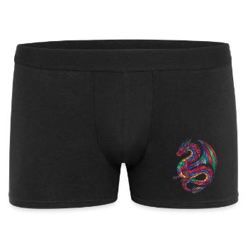 Stained Glass Dragon Mosaic Fantasy - Men's Boxer Shorts - black - Front