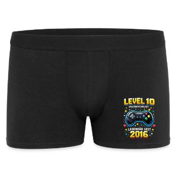 10. Geburtstag 2016 Level 10 Junge Gamer Lustig - Männer Boxer Shorts - Schwarz - Vorne