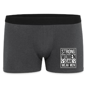 Des femmes fortes effraient les hommes faibles Féministe confiante - Boxer Homme - charbon - Devant