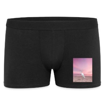 Der Star "Der Weiße Flamingo" - Männer Boxer Shorts - Schwarz - Vorne