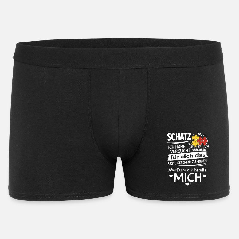 Schatz Geschenk Spruch Puzzleherz - Männer Boxer Shorts - Schwarz