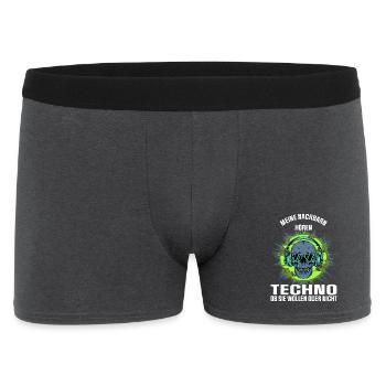 My neighbors listen to techno - Men's Boxer Shorts - charcoal grey - Front