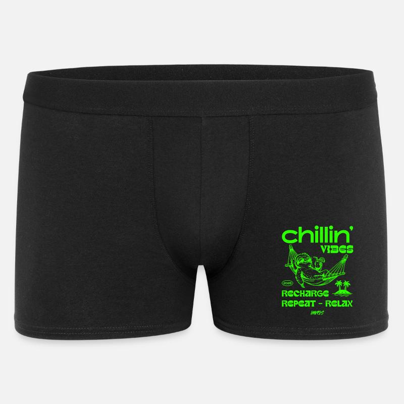Chillin' Vibes: Recharge & Relax - Männer Boxer Shorts - Schwarz