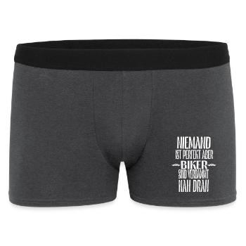 Nobody is perfect, but bikers are damn close - Men's Boxer Shorts - charcoal grey - Front