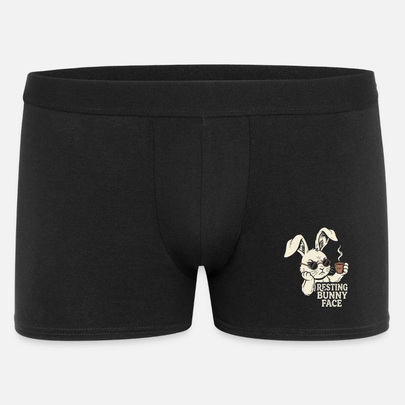 Grumpy Bunny Kaffee - Morgen Hase - Männer Boxer Shorts - Schwarz