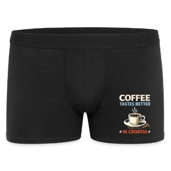 Coffee tastes better in Croatia - Men's Boxer Shorts - black - Front
