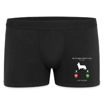 Cardigan Welsh Corgi Is Calling Dog Lover Design - Men's Boxer Shorts - black - Front