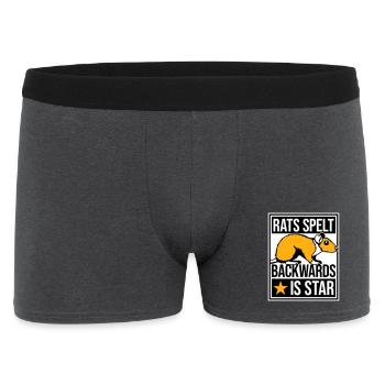 Rats Spelt Backwards Is Star Lustiger Ratte Spruch - Männer Boxer Shorts - Anthrazit - Vorne