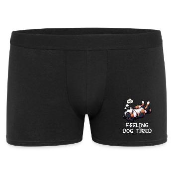 Feeling Dog Tired Berner Sennenhund Sennenhunde  - Männer Boxer Shorts - Schwarz - Vorne