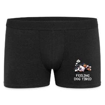 Feeling Dog Tired Berner Sennenhund Sennenhunde  - Männer Boxer Shorts - Schwarz - Vorne