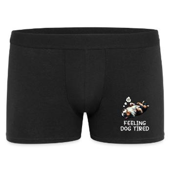 Feeling Dog Tired Australian Shepherd Aussiehalter - Männer Boxer Shorts - Schwarz - Vorne
